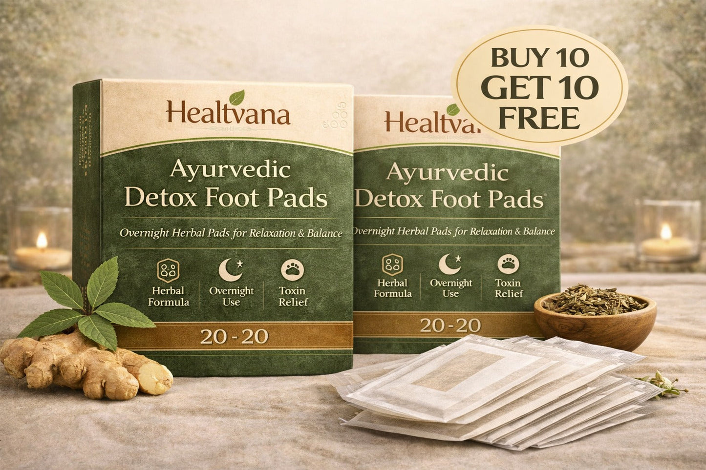 Healthvana Authentic Detox Patches (BUY 10 GET 10 FREE Pack of 20)