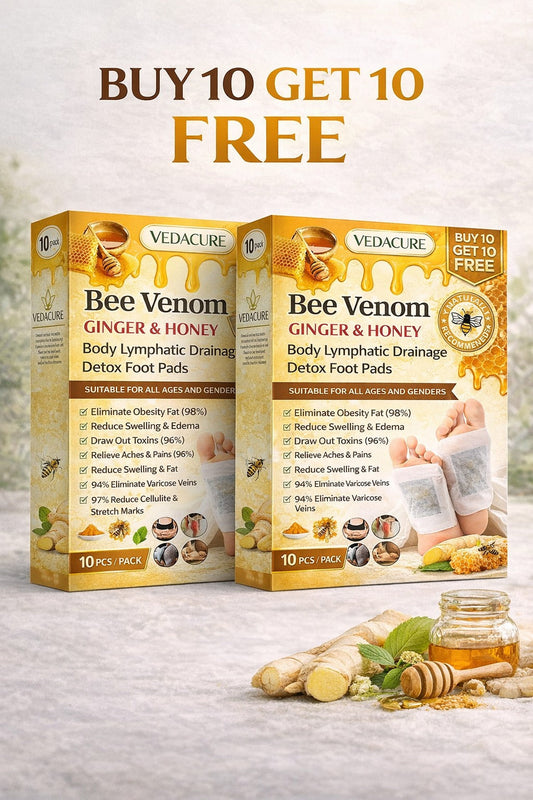 Vedacure Bee Venom Ginger & Honey Detox Pads ( BUY 10 GET 10 FREE / pack of 20)